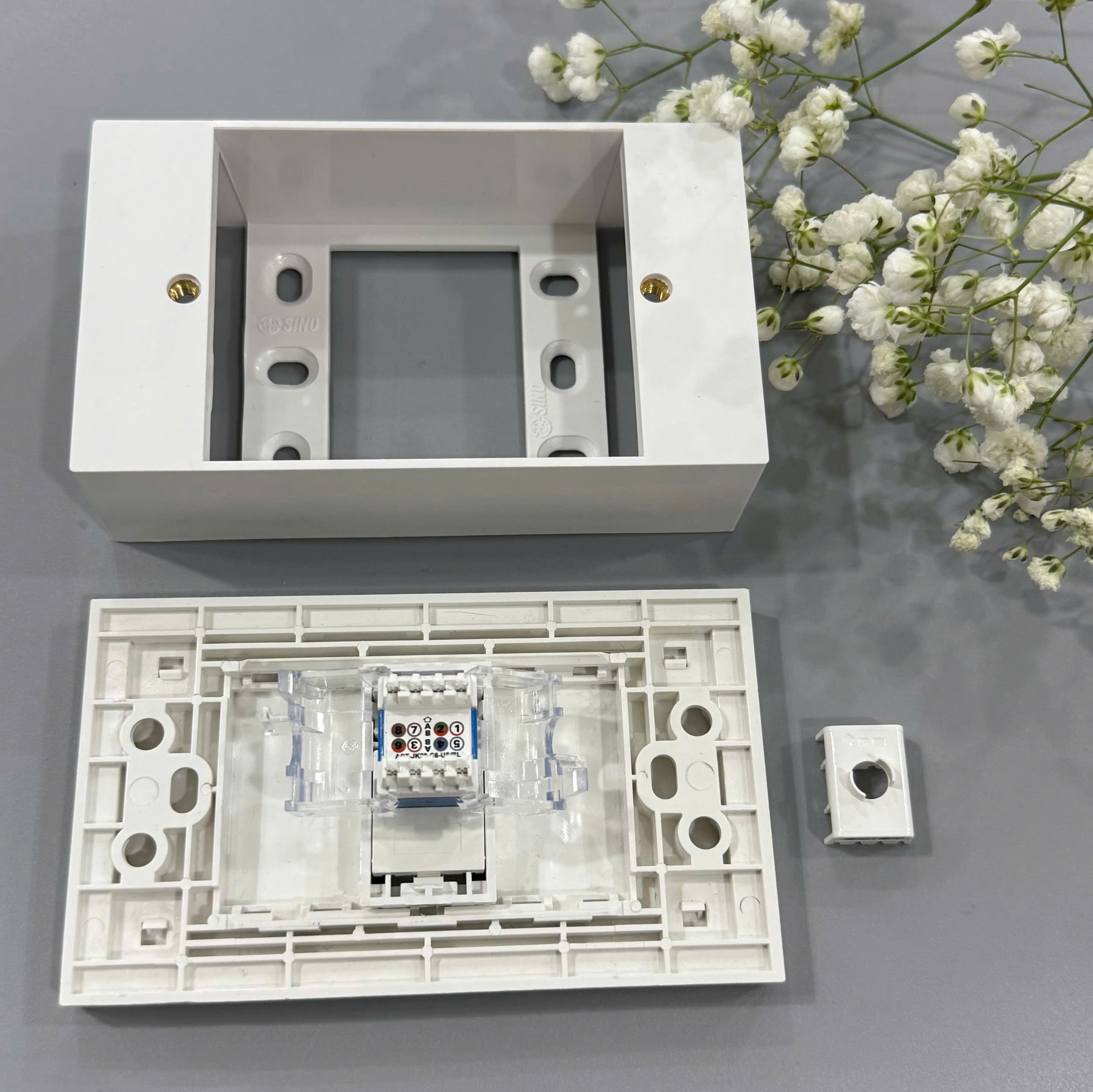 ổ cắm mạng đơn âm tường cat6 ACT-FC1-RC1, ACT-JK28-C6-US