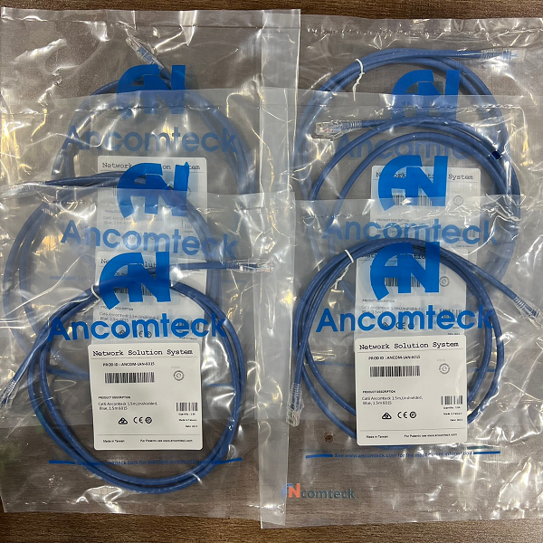 Dây nhảy patch cord CAT6 loại 1.2m ANCOMTECK - màu xanh: ANCOM-LAN-6012