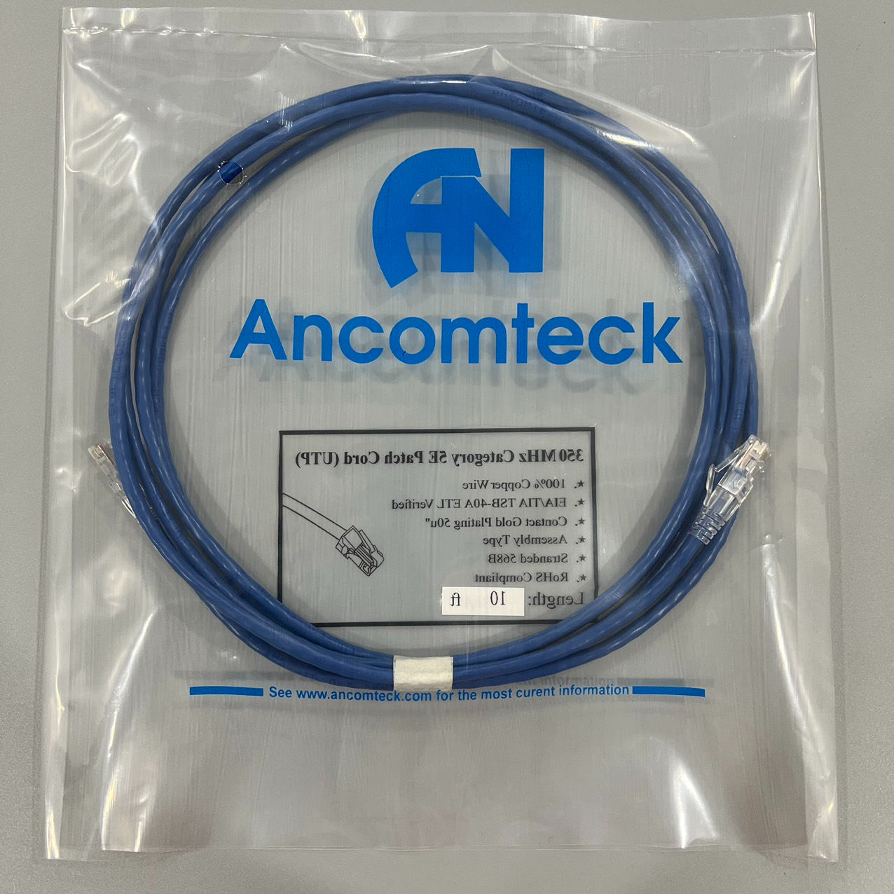 Dây nhảy patch cord 3m cat5 màu xanh ANCOMTECK- ACT-LAN-5E03BL