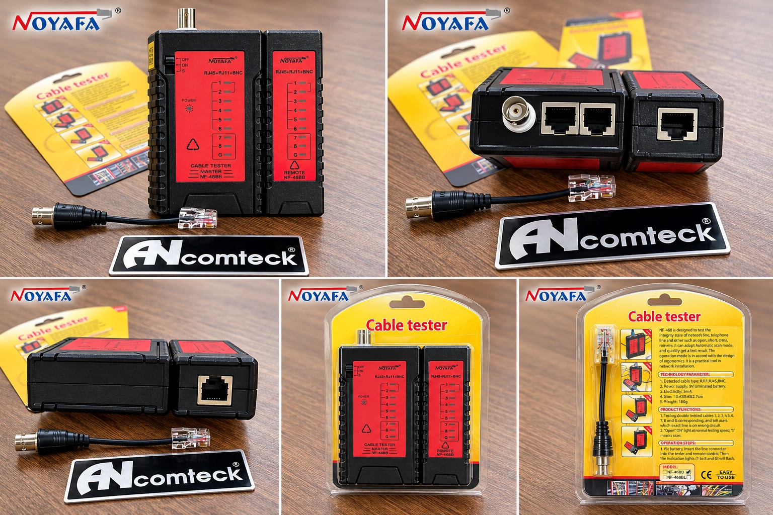Máy kiểm tra cáp mạng NOYAFA NF-468B máy kiểm tra cáp RJ45+RJ11+BNC Master Remote
