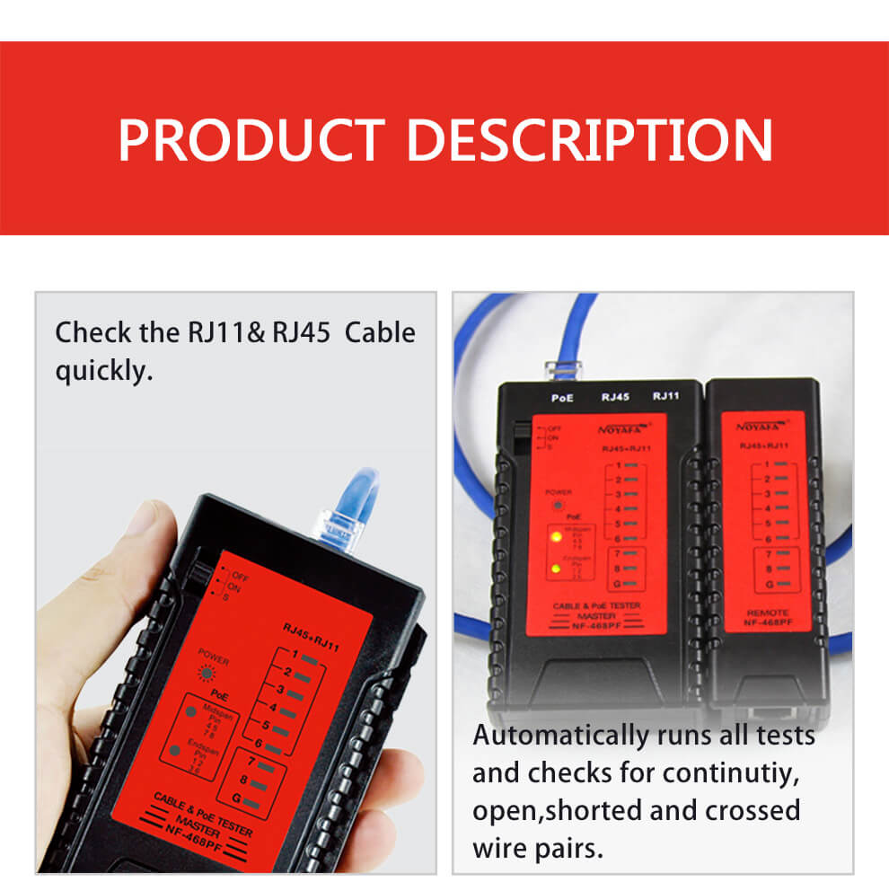 NF-468PF Máy Kiểm Tra Cáp & PoE