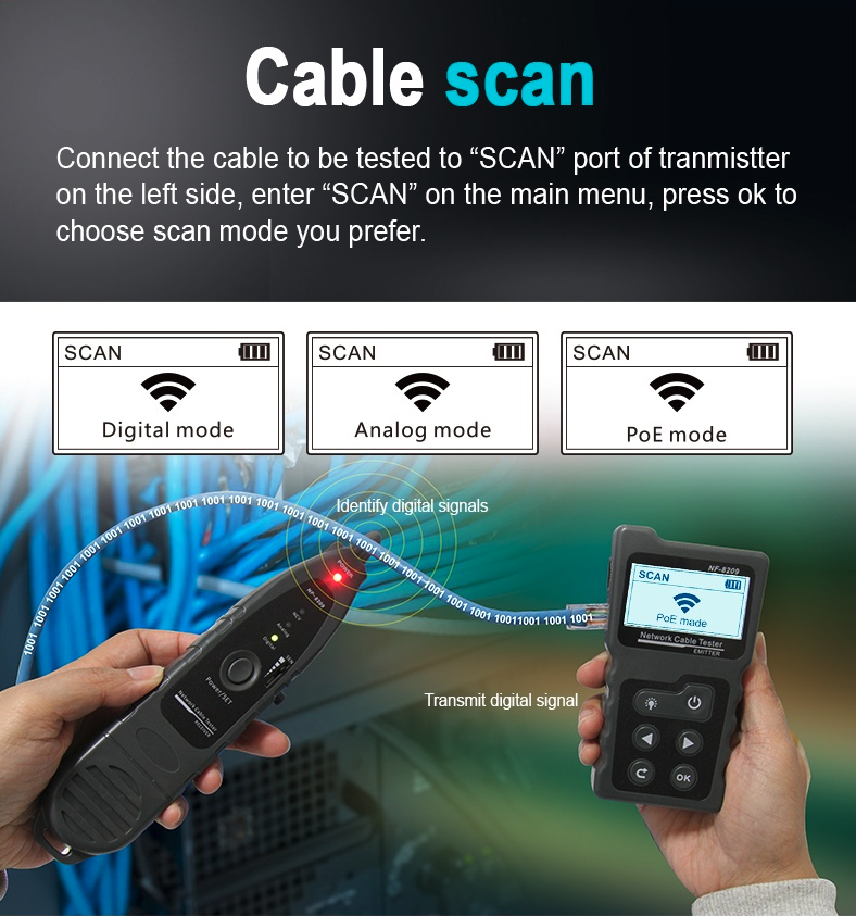 NF-8209 Máy test mạng, dò dây, test POE Noyafa