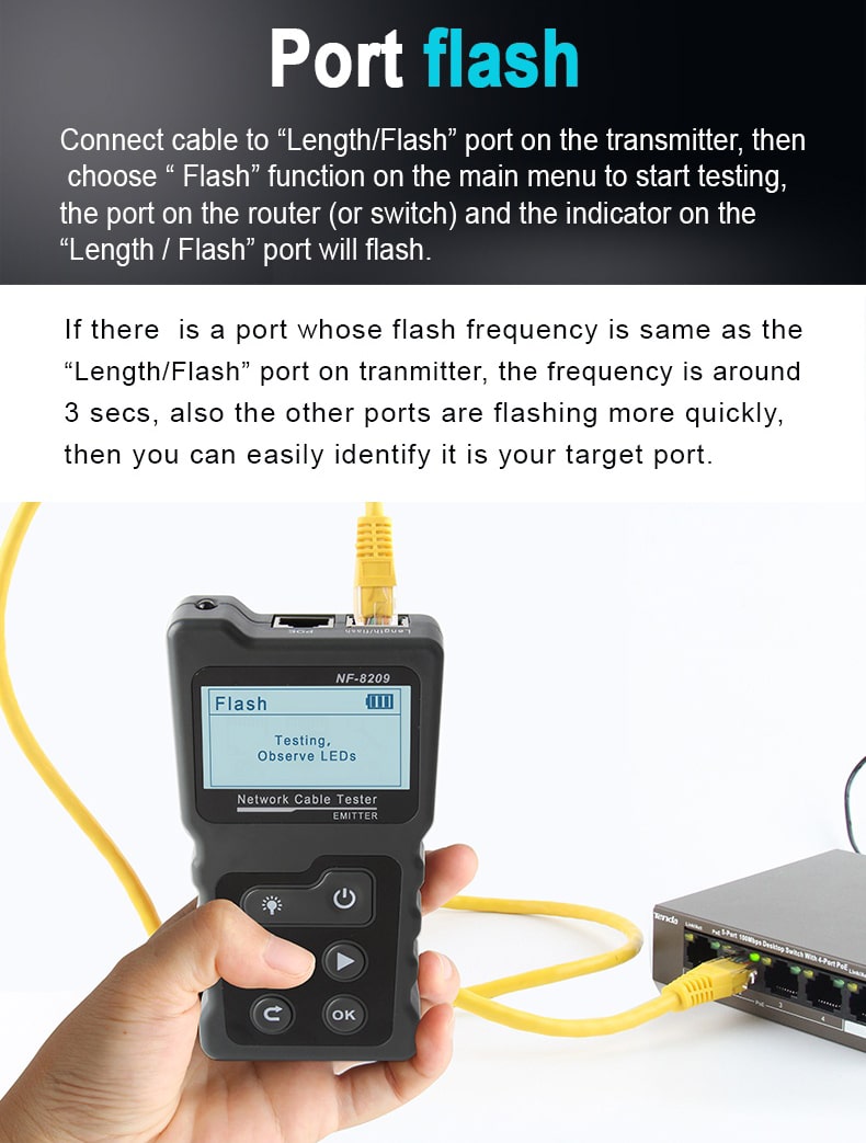 NF-8209 Máy test mạng, dò dây, test POE Noyafa