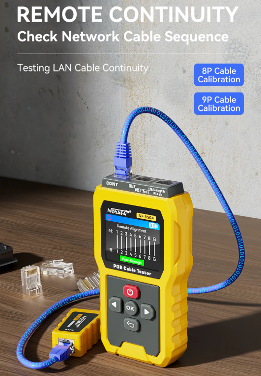 NF-8504 chức năng chính là Kiểm tra Poe, cập nhật từ NF-488, bổ sung kiểm tra độ dài cáp mạng