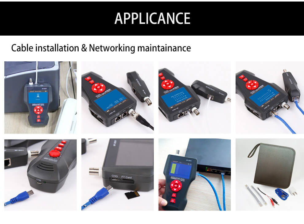 NF-8601W  Máy kiểm tra cáp với chức năng Ping PoE cho cáp mạng, cáp đồng trục BNC và cáp điện thoại