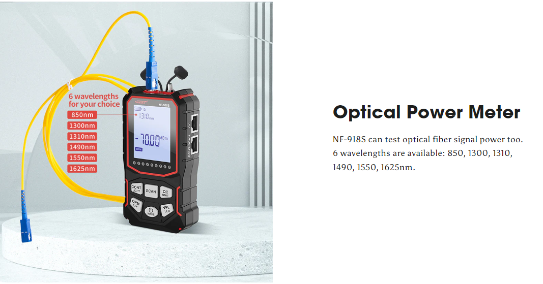 NF-918S máy đo công suất quang 6 bước sóng, kèm test mạng