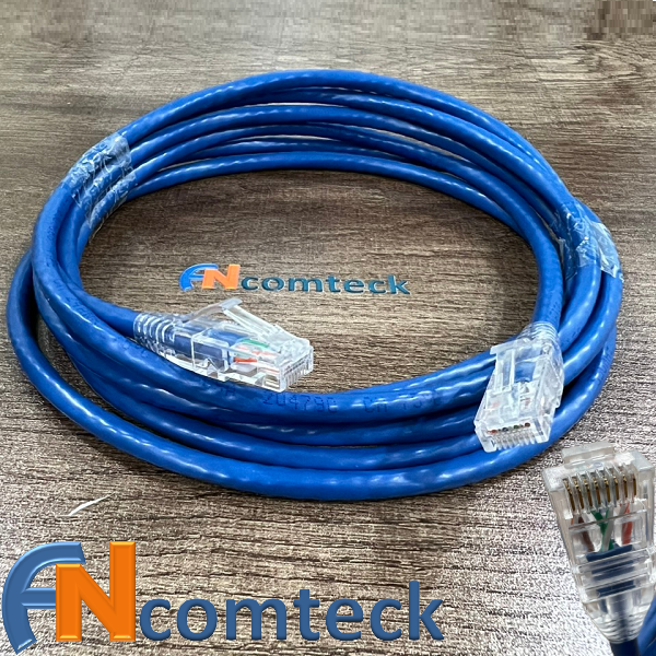 Dây nhảy patch cord CAT5 loại 5m ANCOMTECK - màu xanh: ANCOM-LAN-505