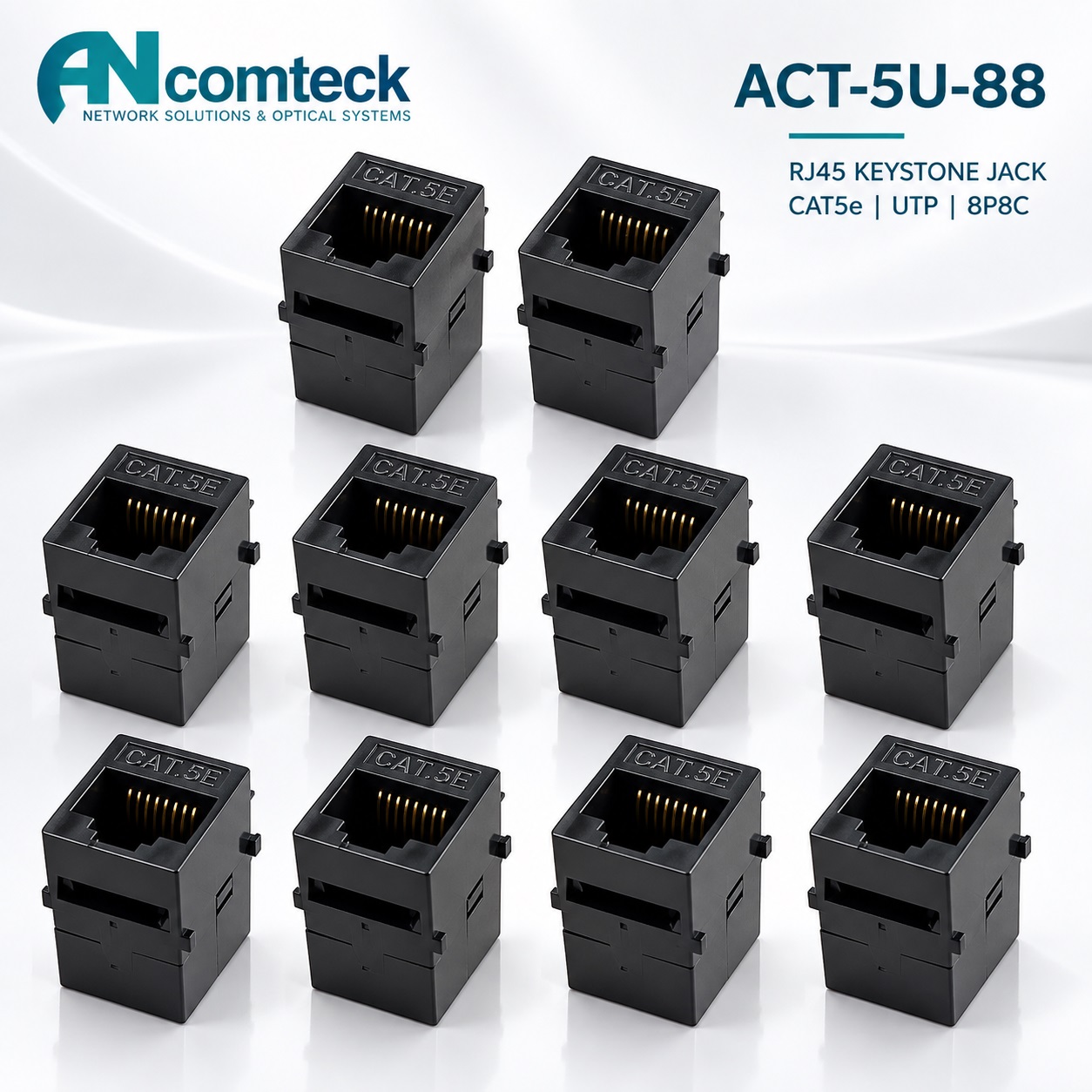 Nhân đấu nối RJ45-RJ45 CAT5e UTP hiệu Ancomteck, mã ACT-5U-88