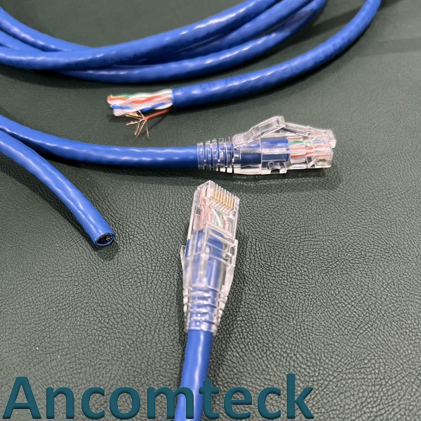 Dây nhảy patch cord CAT6 loại 1m ANCOMTECK - màu xanh: ACOM-C6BL003F