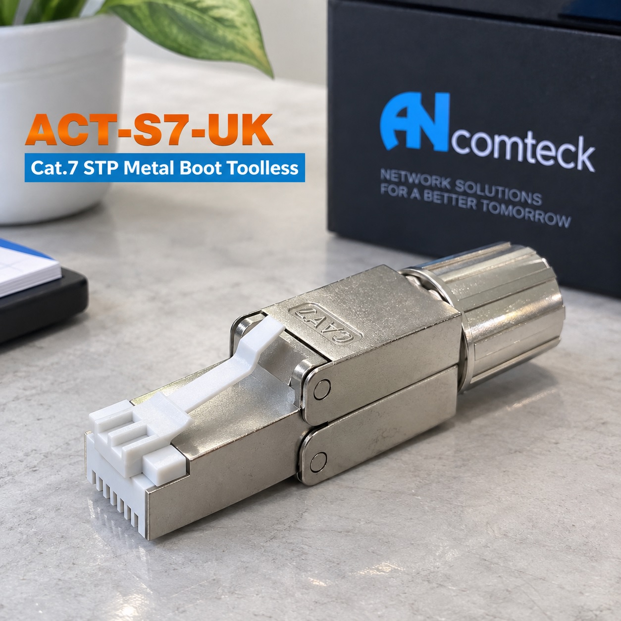 Đầu Nối Nhanh, Hạt bấm công nghiệp CAT7 không dùng TOOL Ancomteck ACT-S7-UK