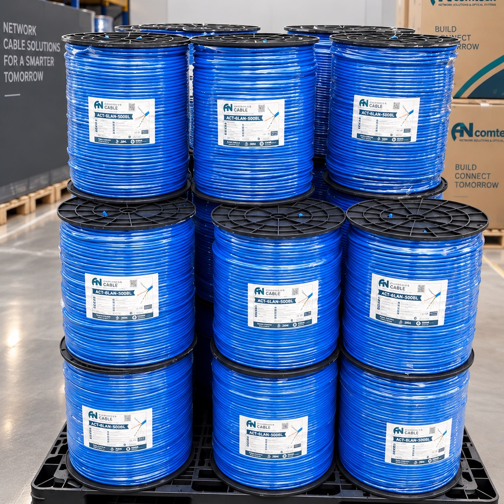 Dây cáp mạng Cat6 UTP lõi đồng 23AWG chính hãng Ancomteck ACT-6LAN-500BL