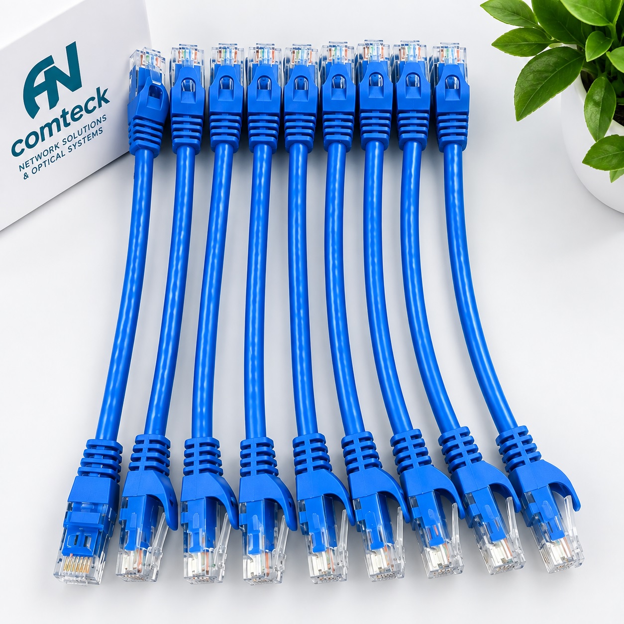 Dây nhảy patch cord 0.2m cat5 màu xanh ANCOMTECK- ACT-LAN-5E002BLD 20cm