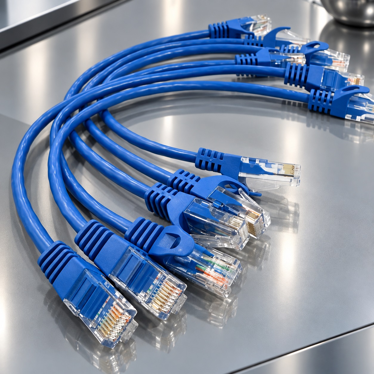 Dây nhảy patch cord 0.3m cat5e màu xanh ANCOMTECK- ACT-LAN-5E003BLD