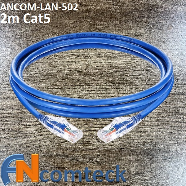 Dây nhảy patch cord CAT5 loại 2m ANCOMTECK - màu xanh: ACT-LAN-502