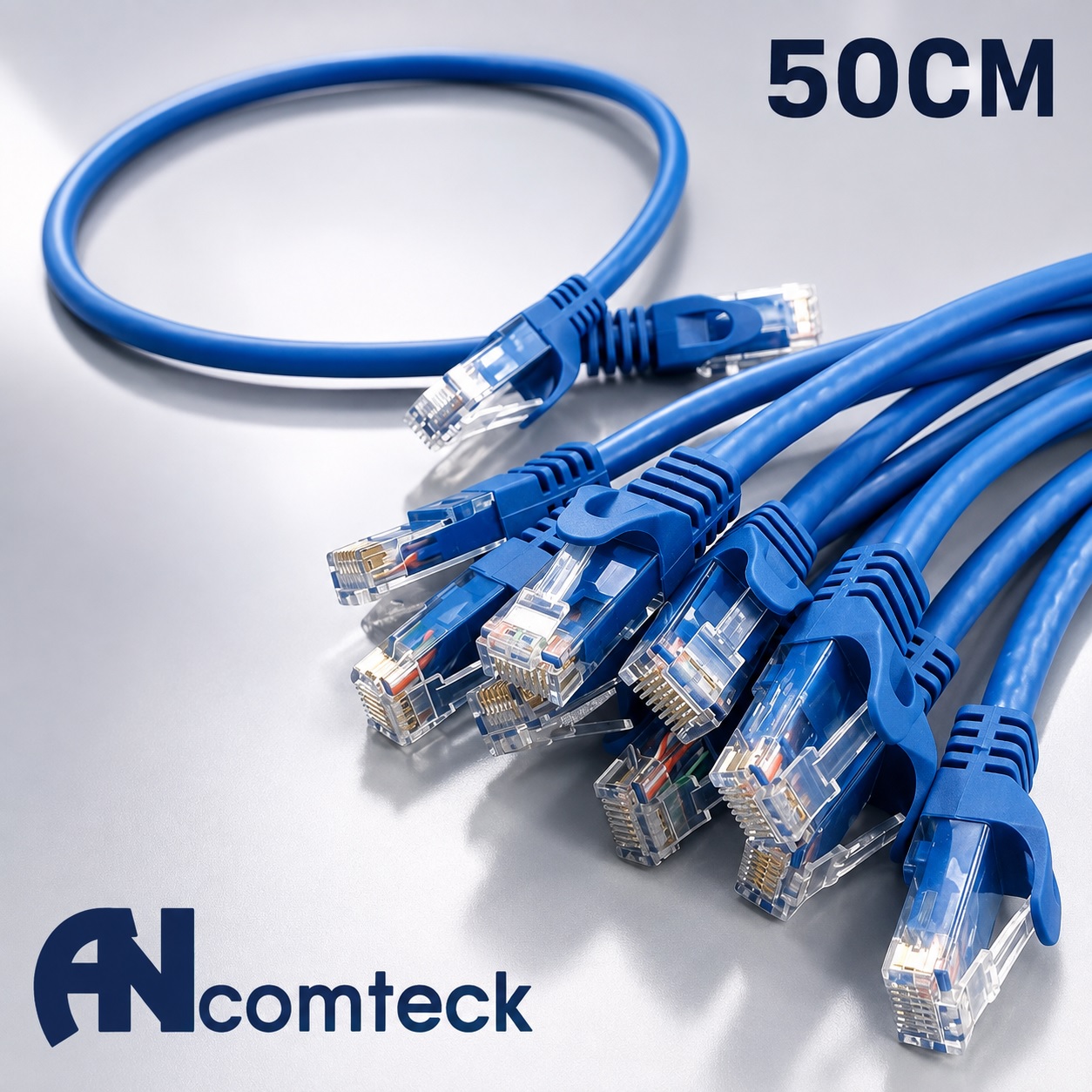 DÂY NHẢY PATCH CORD CAT5 UTP 0.5M lõi đồng 100%, dây đúc máy 50cm ACT-LAN-5005BLD