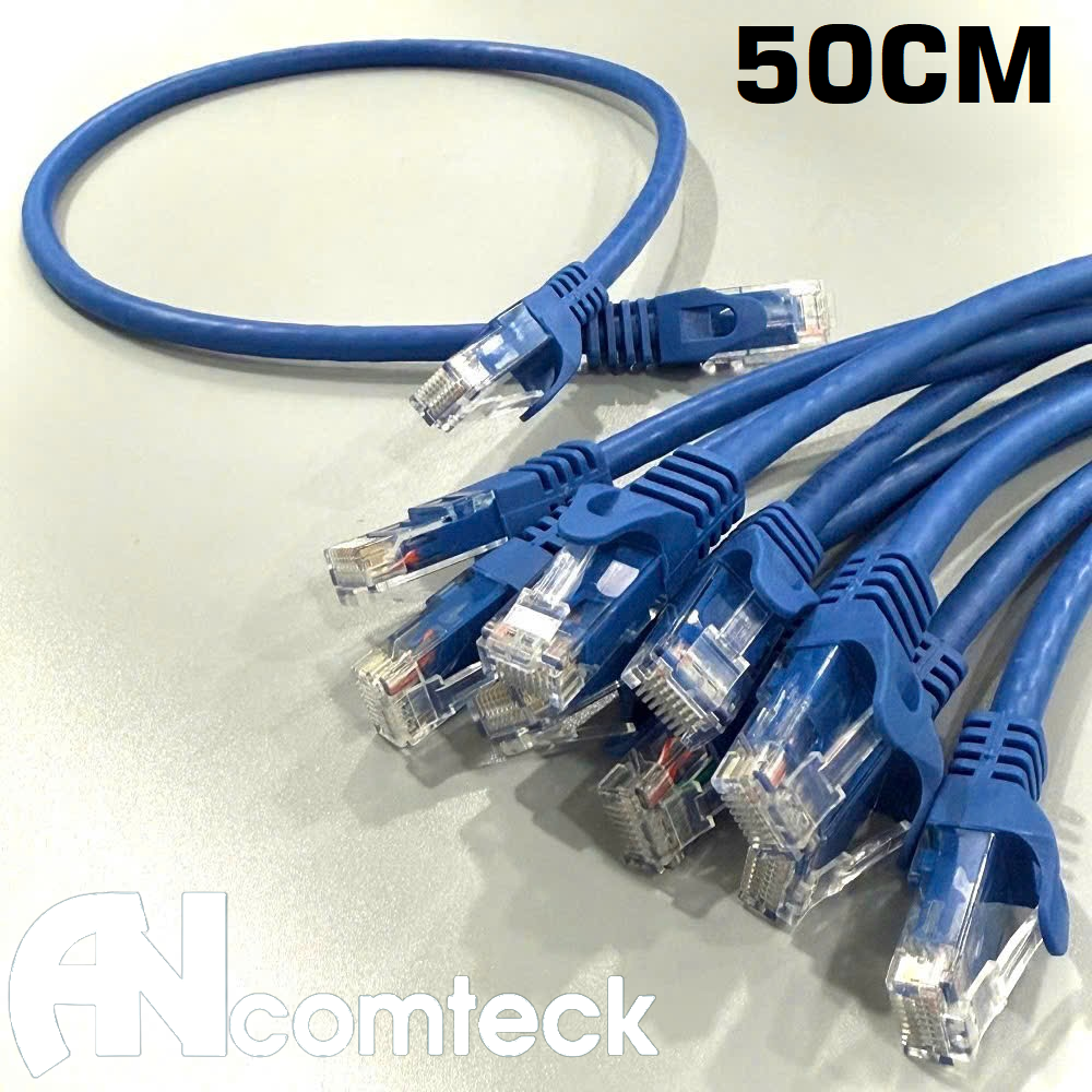 DÂY NHẢY PATCH CORD CAT5 UTP 0.5M lõi đồng 100%, dây đúc máy 50cm ACT-LAN-5005BLD