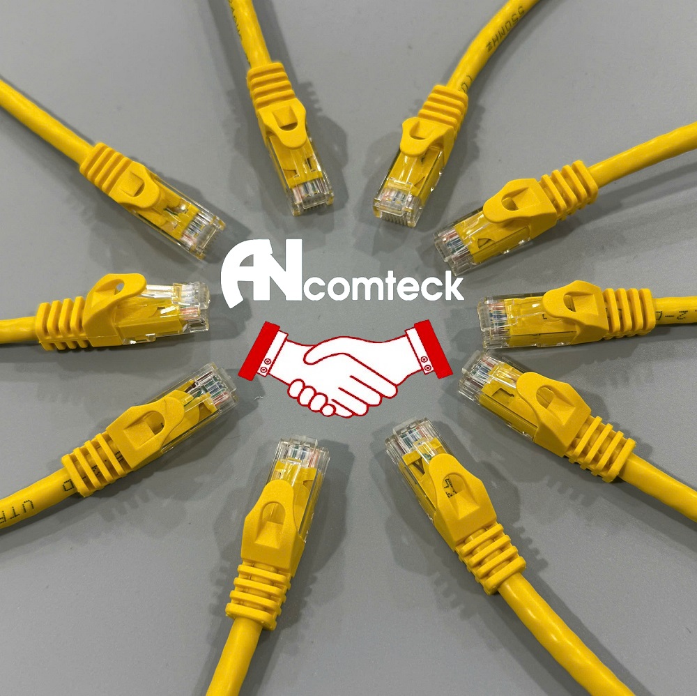 DÂY NHẢY PATCH CORD CAT6 UTP 0.2M lõi đồng 100% pass Fluke đầu đúc ACT-LAN-6002 20cm màu vàng
