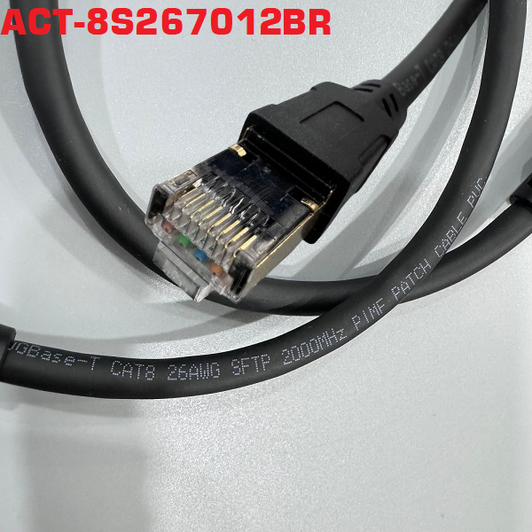 Dây nhảy patch cord CAT8 SFTP 26AWG đồng , ACT-8S267012BR