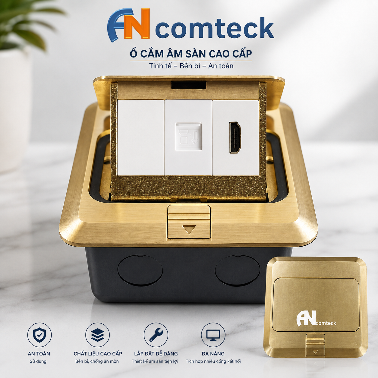 ĐẾ ÂM SÀN HDMI+LAN+LAN mã ACT-FL,ACT-WH1080-T128, ACT-6U-002