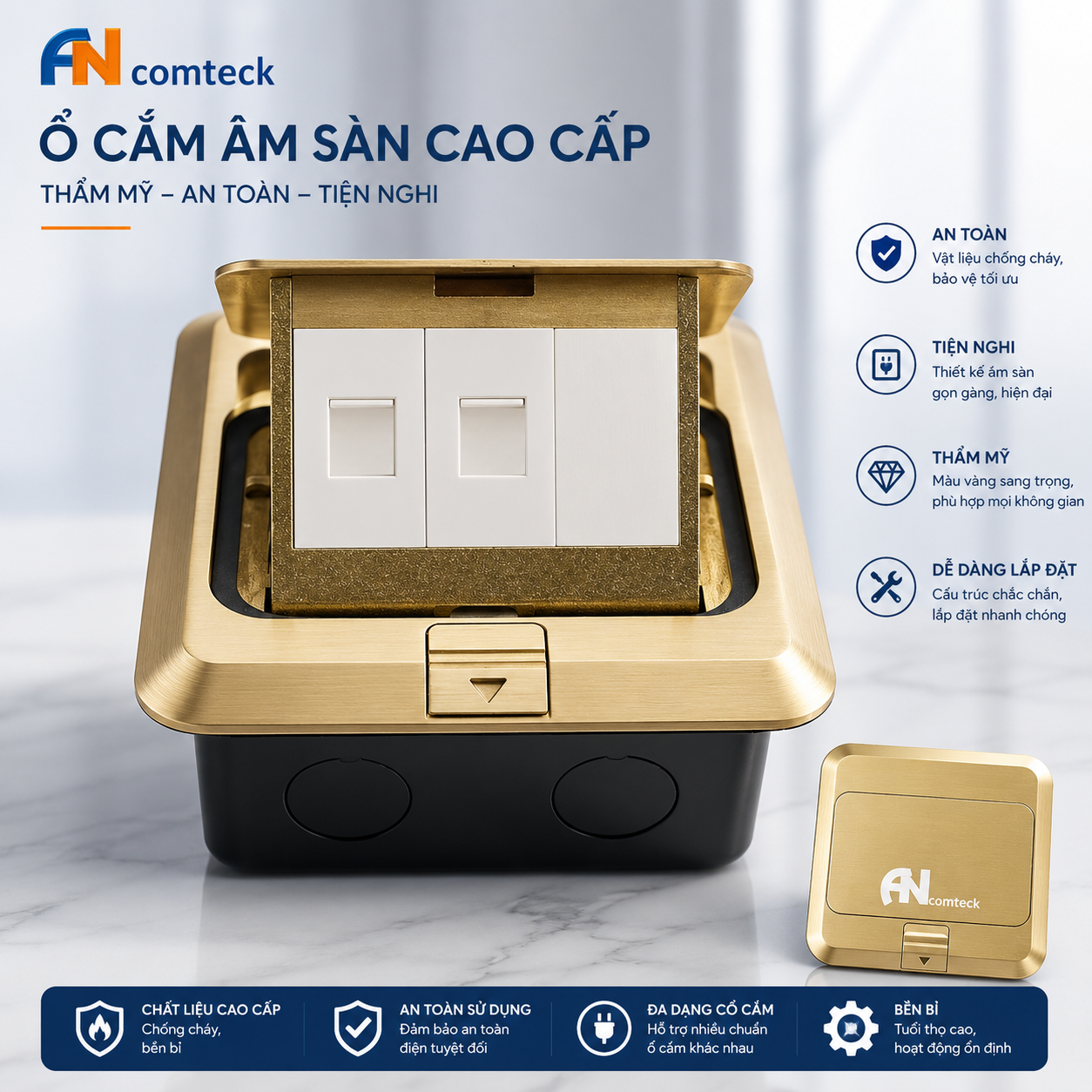 ĐẾ ÂM SÀN LAN+LAN mã ACT-FL, ACT-6U-002