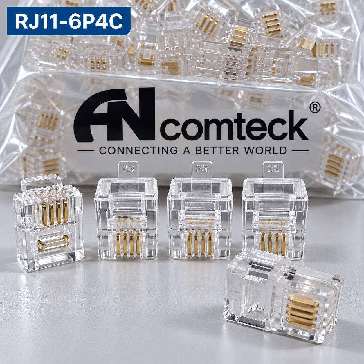 Hạt thoại RJ11 ANCOMTECK 6P4C AC-US311-P100