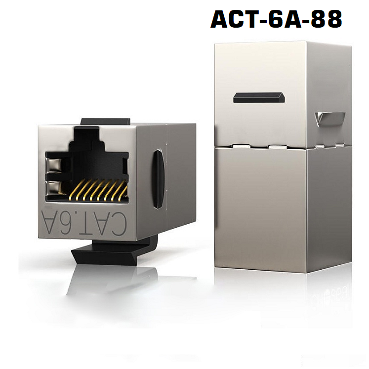 Nhân đấu nối RJ45-RJ45 CAT6A STP Shielded có chống nhiễu (100/1000) Ancomteck, ACT-6A-88