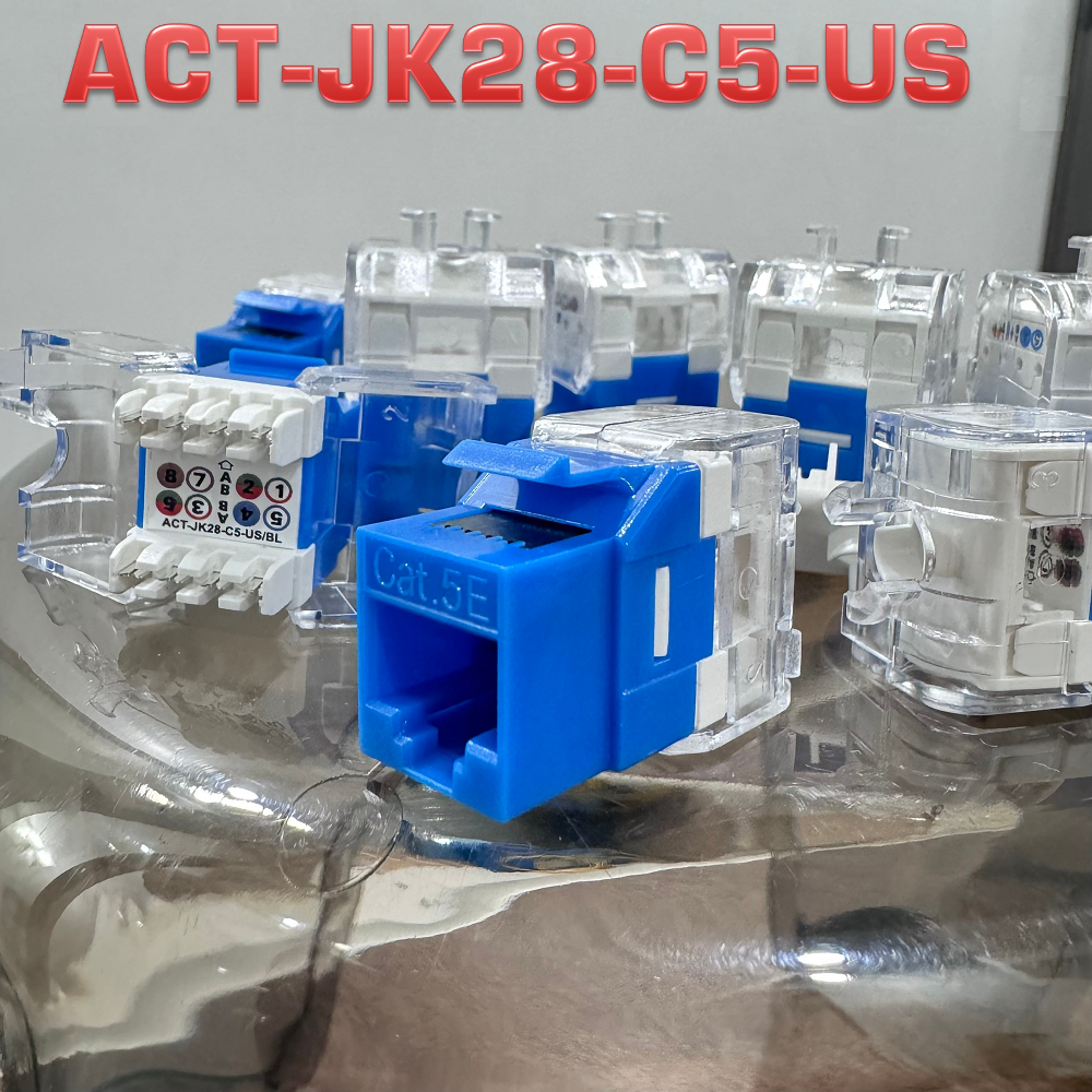 Nhân đấu nối RJ45 âm tường CAT5 UTP Shielded không chống nhiễu ACT-JK28-C5-US Ancomteck