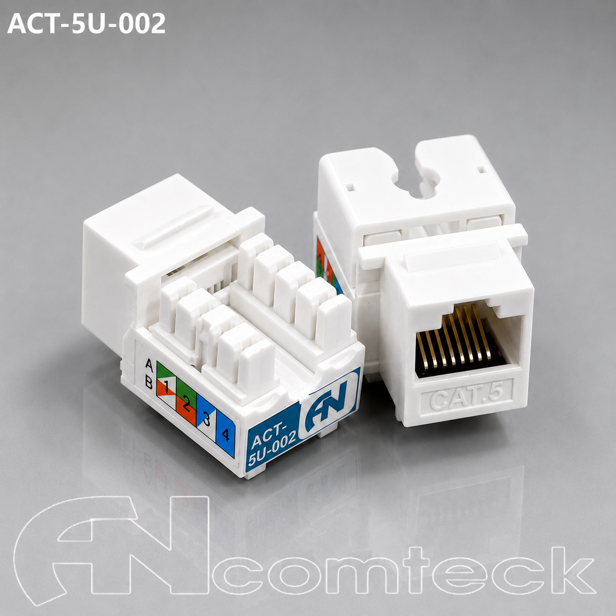 Nhân mạng RJ45 CAT5e chuẩn ngang hiệu Ancomteck, mã ACT-5U-002