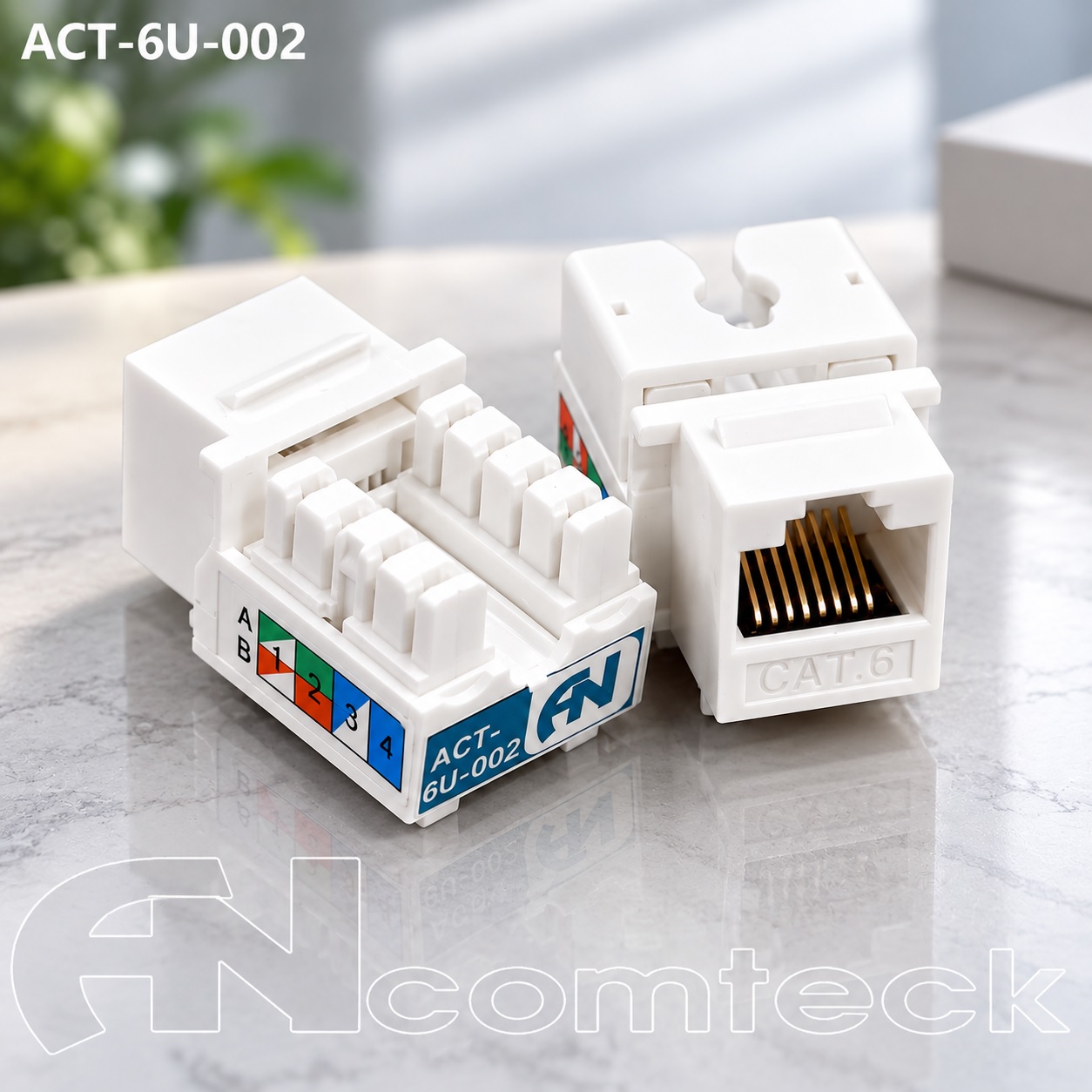 Annam phân phối Ổ cắm mạng RJ45 CAT6 UTP mã ACT-JK28-C6-US hãng Ancomteck, sẵn số lượng