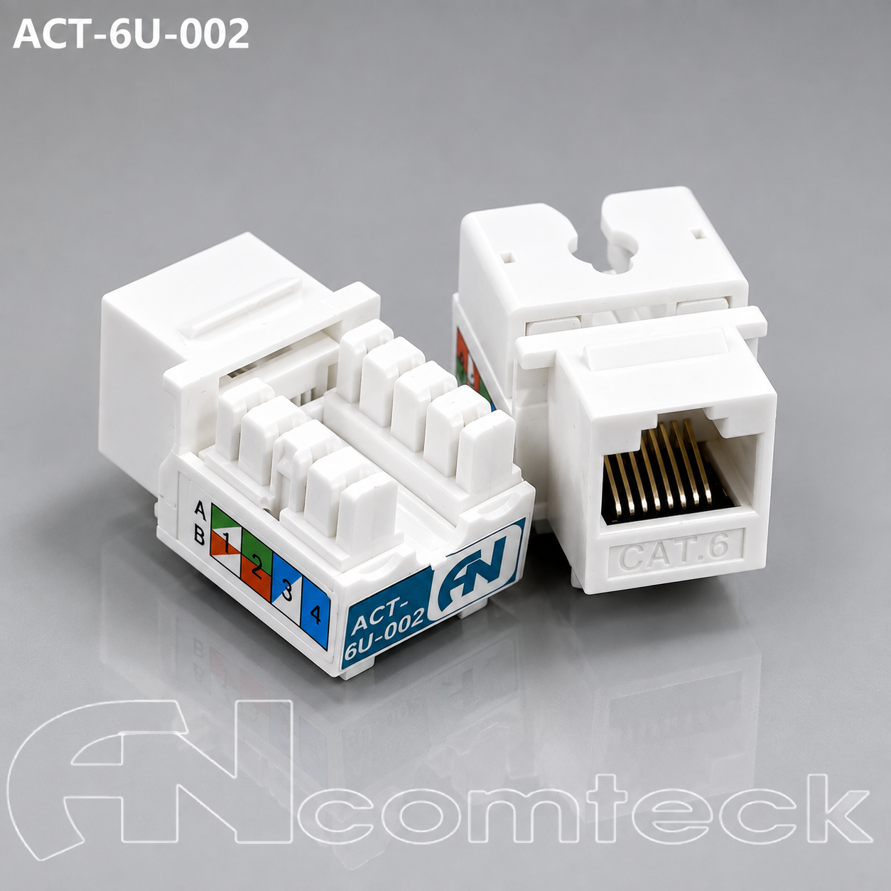 Nhân mạng RJ45 CAT6 chuẩn ngang hiệu Ancomteck, mã  ACT-6U-002