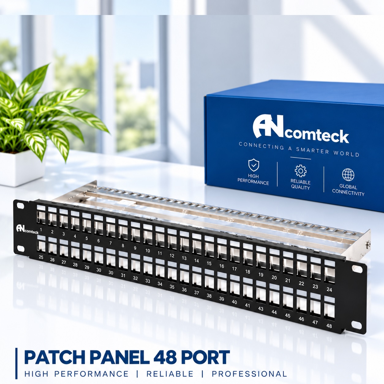 Thanh rỗng patch panel 48 cổng Ancomteck mã ACT-48S2U